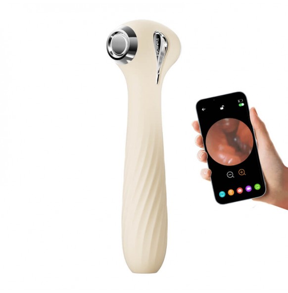 USA SVAKOM - HD Endoscope Heating Vibrator APP-CONTROLLED (Chargeable - White)